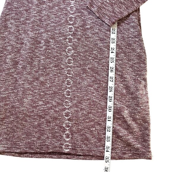 Listicle‎ Body Con Long Sleeve Mini Dress Lined in Heather Burgandy/White Size M - Picture 8 of 9
